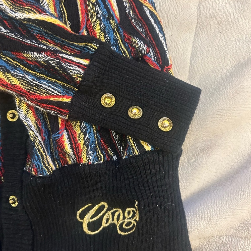COOGI Colorful Knit Sweater with Gold Accents